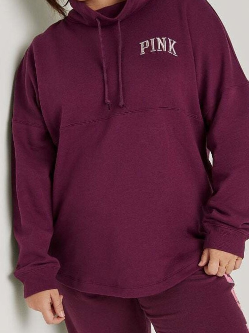 Victoria's Secret PINK VARSITY COWL NECK SWEATSHIRT Size L